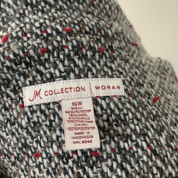 JM Collection 1X gray tweed jacket - Picture 4 of 4